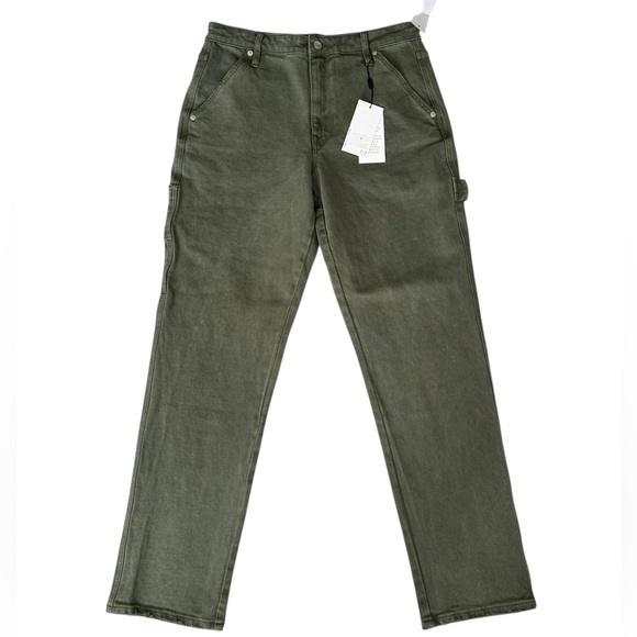 Seven7 7.7 Olive Green Carpenter Mid-Rise Jeans size 30 - Picture 2 of 15